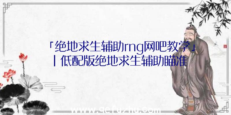 「绝地求生辅助rng网吧教学」|低配版绝地求生辅助瞄准